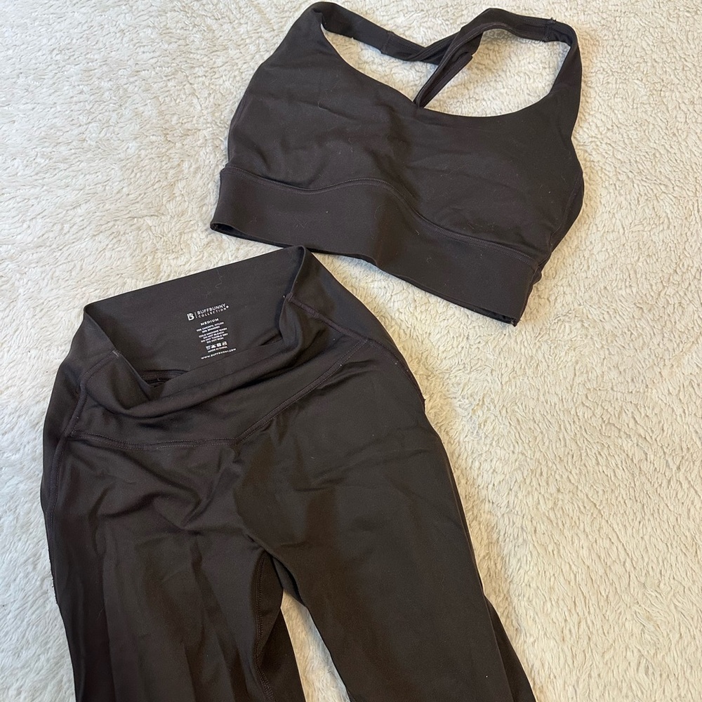 BuffBunny Brown Leggings and Sports Bra Set